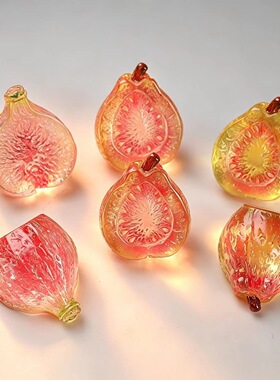 卡通立体冰透芭乐无花果 diy树脂配件饰品奶油胶发夹鞋扣钥匙扣