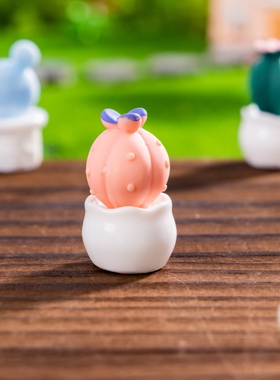 仿真仙人掌多肉盆栽微景观造景园艺树脂桌面小摆件奶油胶diy配件