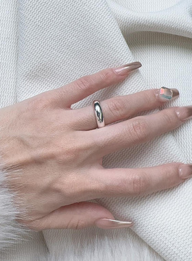 S999纯银实心加厚戒指光面泥鳅背戒素圈指环闭口男女情侣对戒刻字