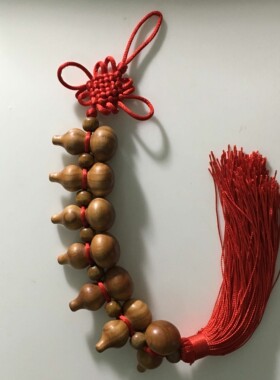 木葫芦摇钱树三帝钱中国结
