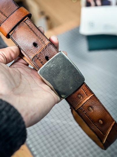 Pishushuman retro pure cowhide copper with old knife marks