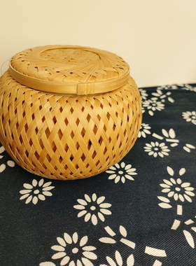 竹编竹制工艺品龙珠茶叶小茶篓创意竹编织包装节日婚礼小礼品空盒