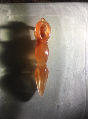 绿晶林新款天然水晶红兔毛镂空手工雕刻法器