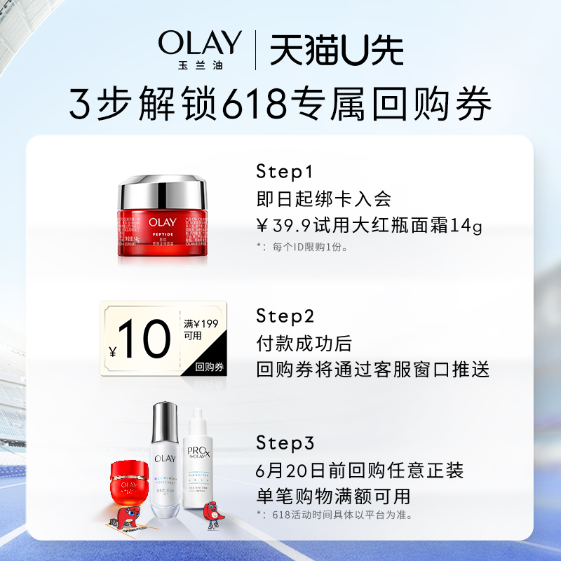 【天猫u先】OLAY玉兰油大红瓶面霜14g胜肽抗老抗皱紧致+618回购券 - 图0