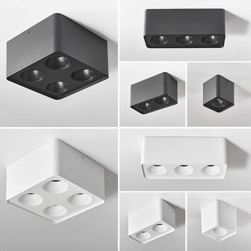 明装射灯筒灯极简吸顶灯具无主灯斗胆灯深杯防眩单头双头三头四头 - 图1