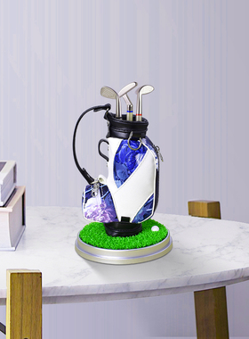 外国书桌生日礼物摆件笔筒高尔夫