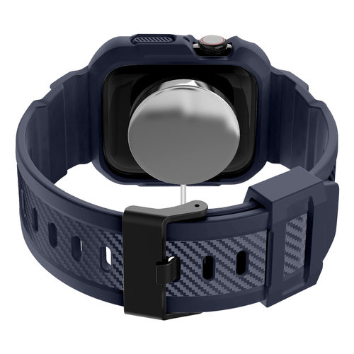 适用apple watch8苹果手表表带iwatch9代6/5/4/3一体式机甲风改装金属运动腕带男潮牌女保护壳套40/44/45mm41 - 图1