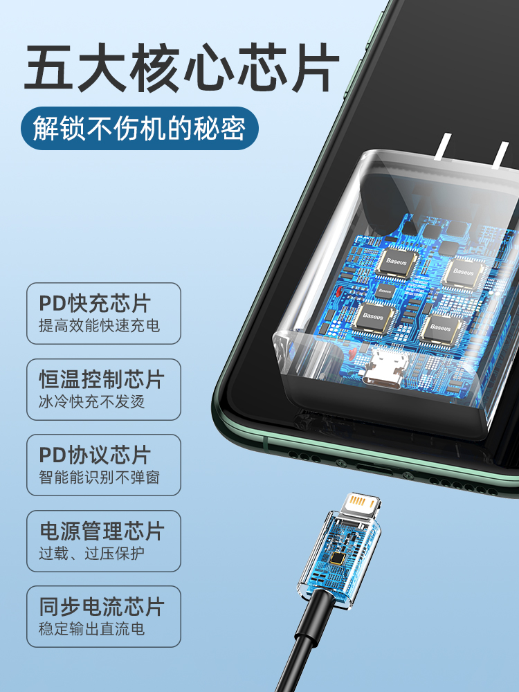 倍思适用苹果14PD快充20W充电器头iphone15快速13一套装12Pro手机XR插头XSMax数据线8plus平板X冲7P瓦11pro - 图2