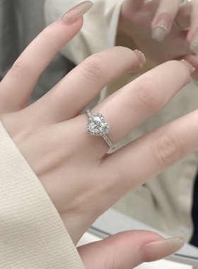 高端铜六爪仿真钻戒女简约时尚情侣款锆石对戒求婚结婚开口戒指批