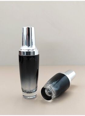 加厚深色避光玻璃乳液分装瓶 按压式密封30毫升精华分装空瓶子