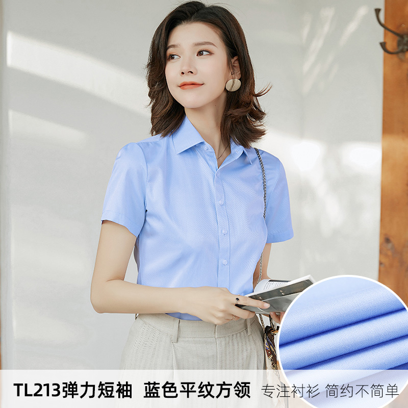 2024夏季薄款衬衫女短袖商务休闲竹纤维白衬衣V领通勤半袖女装潮 - 图0