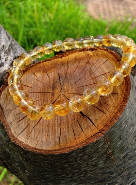 天然黄水晶手链女款单圈手串送女友闺蜜生日礼物