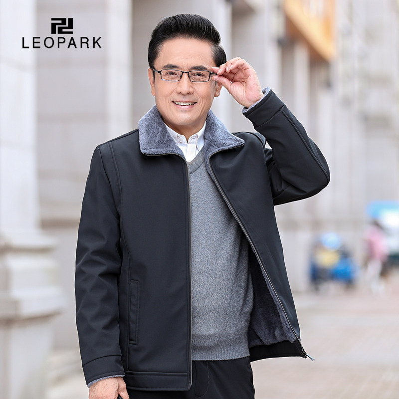 中年男士男装冬季加绒加厚棉袄 leopark服饰棉衣