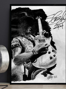 slash 欧美摇滚乐队明星海报装饰画酒吧KTV吉他琴行复古怀旧壁画