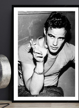 Marlon Brando 马龙白兰度 海报装饰画餐咖啡厅墙画怀旧复古挂画