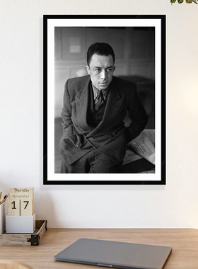 Albert Camus 阿尔贝·加缪 海报装饰画作家哲学家图书馆书房挂画