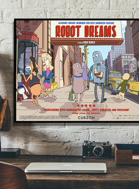 Robot Dreams 机器人之梦动画卡通海报装饰画儿童房卧室床头挂画