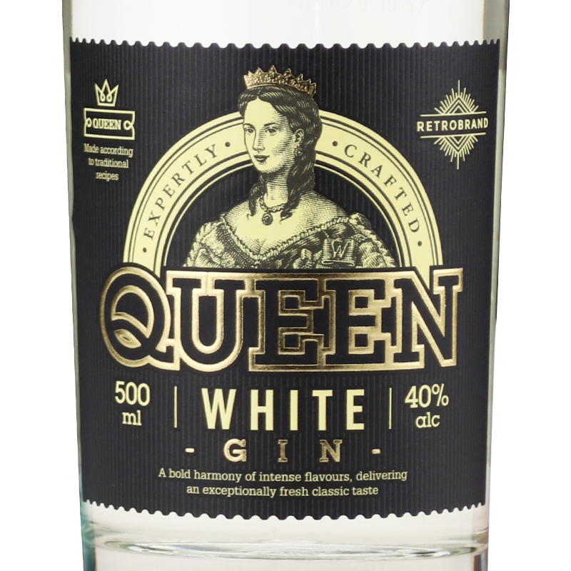 洋酒 QUEEN GIN弗尔图娜牌白色皇后金酒 俄罗斯原瓶进口 500ml - 图0