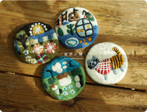 QT474 honey source small bunk Nepal pure handmade wool felt tea cup cushion heat insulation cushion 4 The temperature of the entrance to life