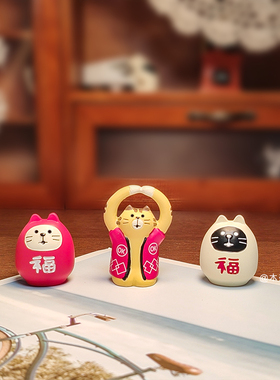 万事OK大吉利是|万福招财猫咪杂货潮玩公仔ins树脂桌面摆件送礼物