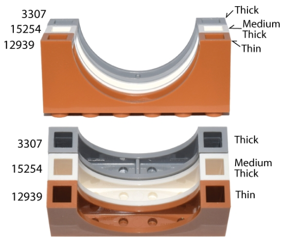 乐高LEGO 棕色3307 12939 15254 6177998 1x6x2拱门砖 - 图0
