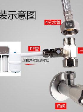 3分连体活结进水三通球阀434一体