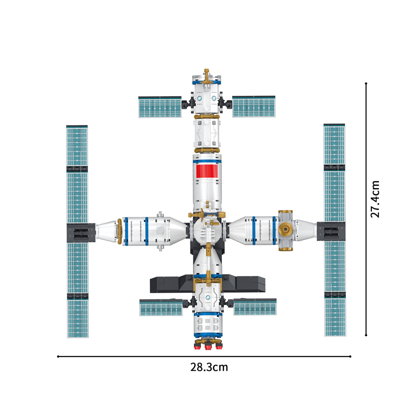 中国积木国际空间站天宫一号神州13号火箭模型飞船拼装玩具男孩子-图2
