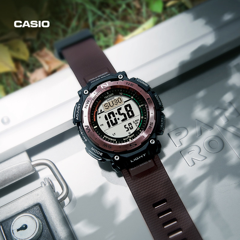 casio旗舰店prw-3400太阳能男手表 casio日韩腕表