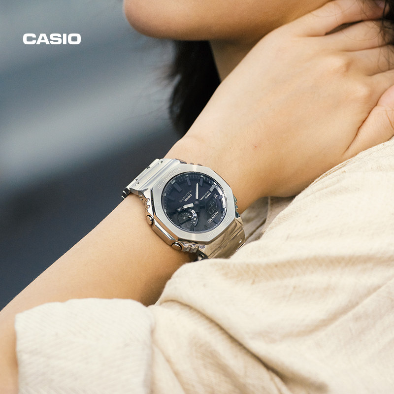 [王鹤棣同款]casio旗舰店金属手表 casio日韩腕表