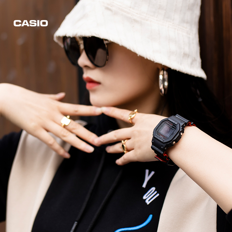 casio旗舰店DW-5600UHR小方块高中学生运动男士手表卡西欧G-SHOCK
