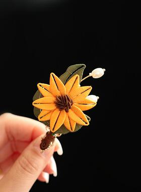 缠花超甜系少女向日葵发夹少女