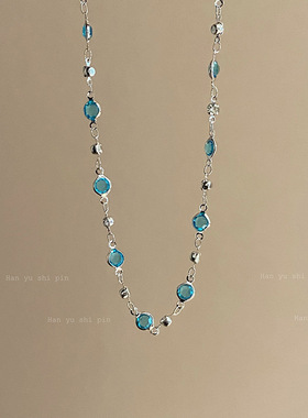 甜美夏日清凉感双层蝴蝶项链配饰女生轻奢小众爆闪锁骨链蝴蝶项链