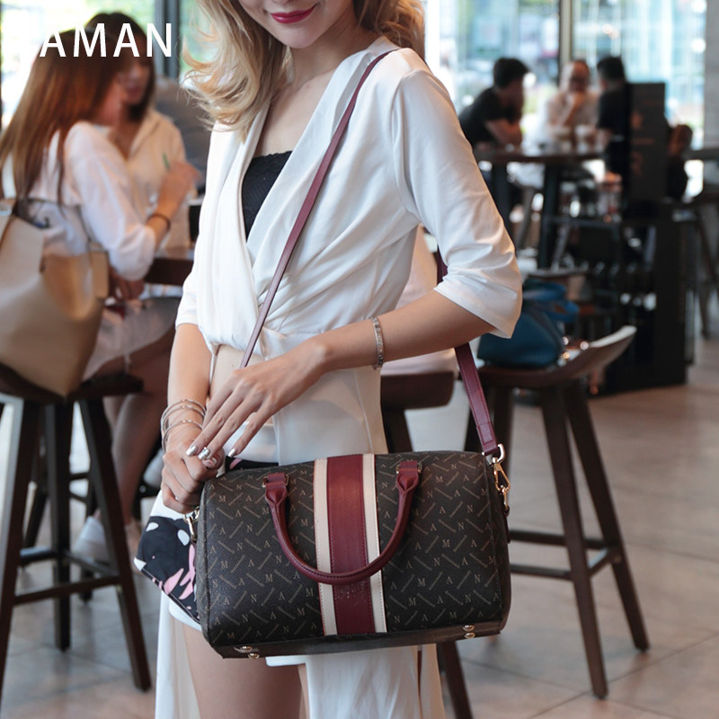 aman欧美女士潮牌单肩简约波士顿包 aman女士包袋