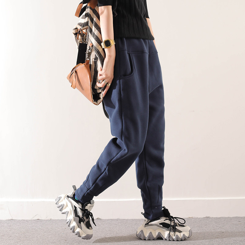 皇森2024冬款加绒加厚休闲运动卫裤女哈伦裤保暖抓绒宽松显瘦长裤,淘宝优惠券,粉丝福利购,淘宝优惠卷