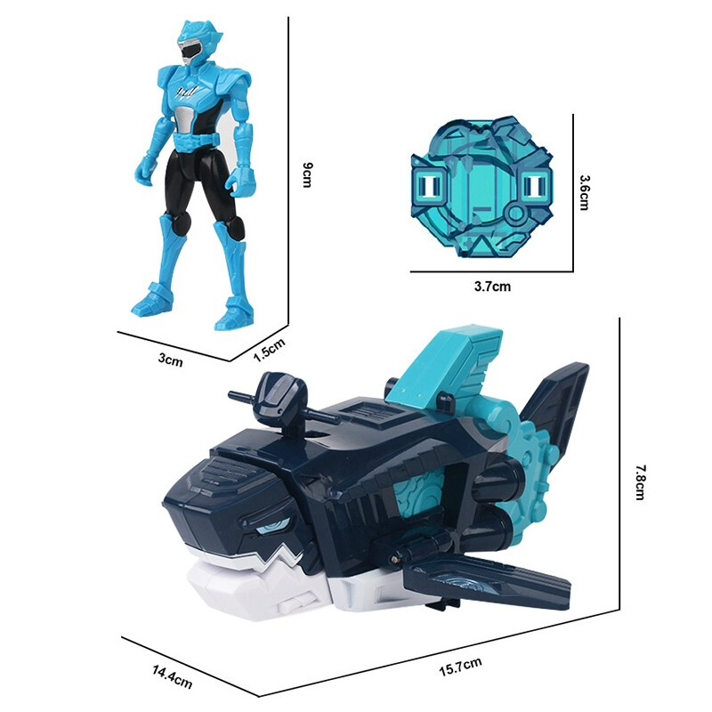 迷你特工队超级恐龙力量2玩具弗特怒鲨战甲男孩鲨鱼变形机甲金刚 - 图3