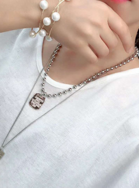 欧美潮流套装中长款男女吊坠项链