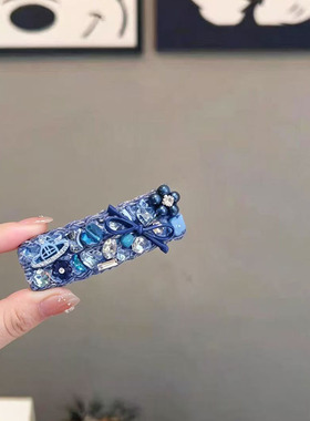 韩版重工满钻蝴蝶结发夹小香风复古刘海碎发边夹bb夹侧边夹发卡