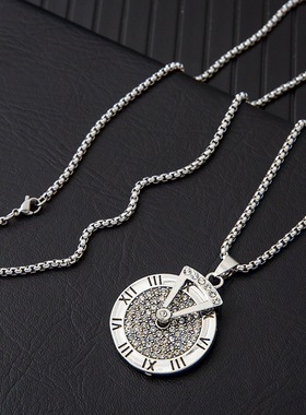 时来运转个性转盘项链ins挂件女