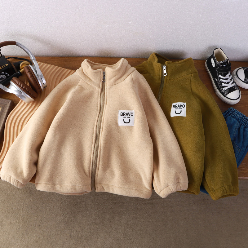 儿童冬季加绒加厚外套棉服中大童百搭男女宝宝保暖外穿2025新款秋 - 图0