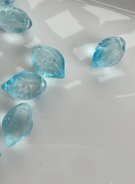 捷克琉璃立体柠檬13.5*10mm手工DIY散珠手机链手链耳环饰品配件