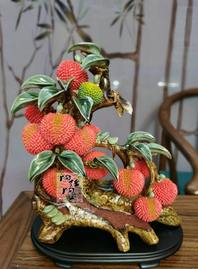 陶瓷石湾公仔满堂红树头玄关