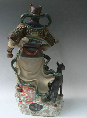 陶瓷石湾公仔二郎神工艺品