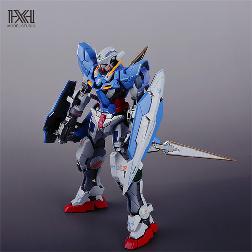 万代拼装模型 MG 1/100 GUNDAM EXIA能天使高达改色喷涂八盾-图1