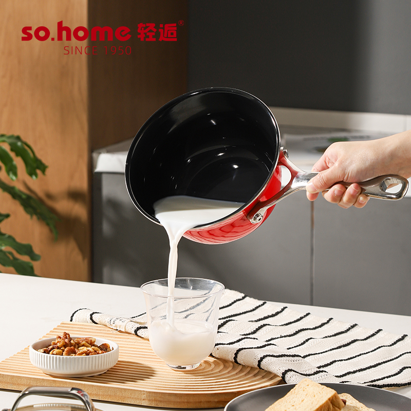 sohome梵宝进口wendel珐琅瓷单柄奶锅炉具通用可进洗碗机16cm口径 - 图3