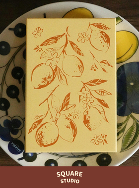 柠檬大印章插画手帐手工拼贴diy