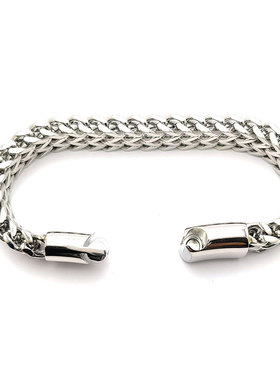 欧美嘻哈古巴钛钢手链小众