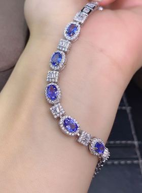 手链精工镶嵌天然坦桑石