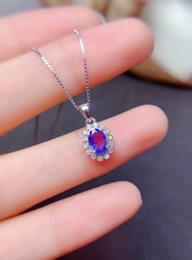 天然坦桑石套装高净度主石6mm