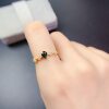 New natural sapphire ring 925 silver gold plated main stone 4*6mm fashionable water drop live ring