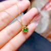 Natural sugar tower diopside set, main stone pillow 5*5mm candy color diopside ring, earrings, pendant
